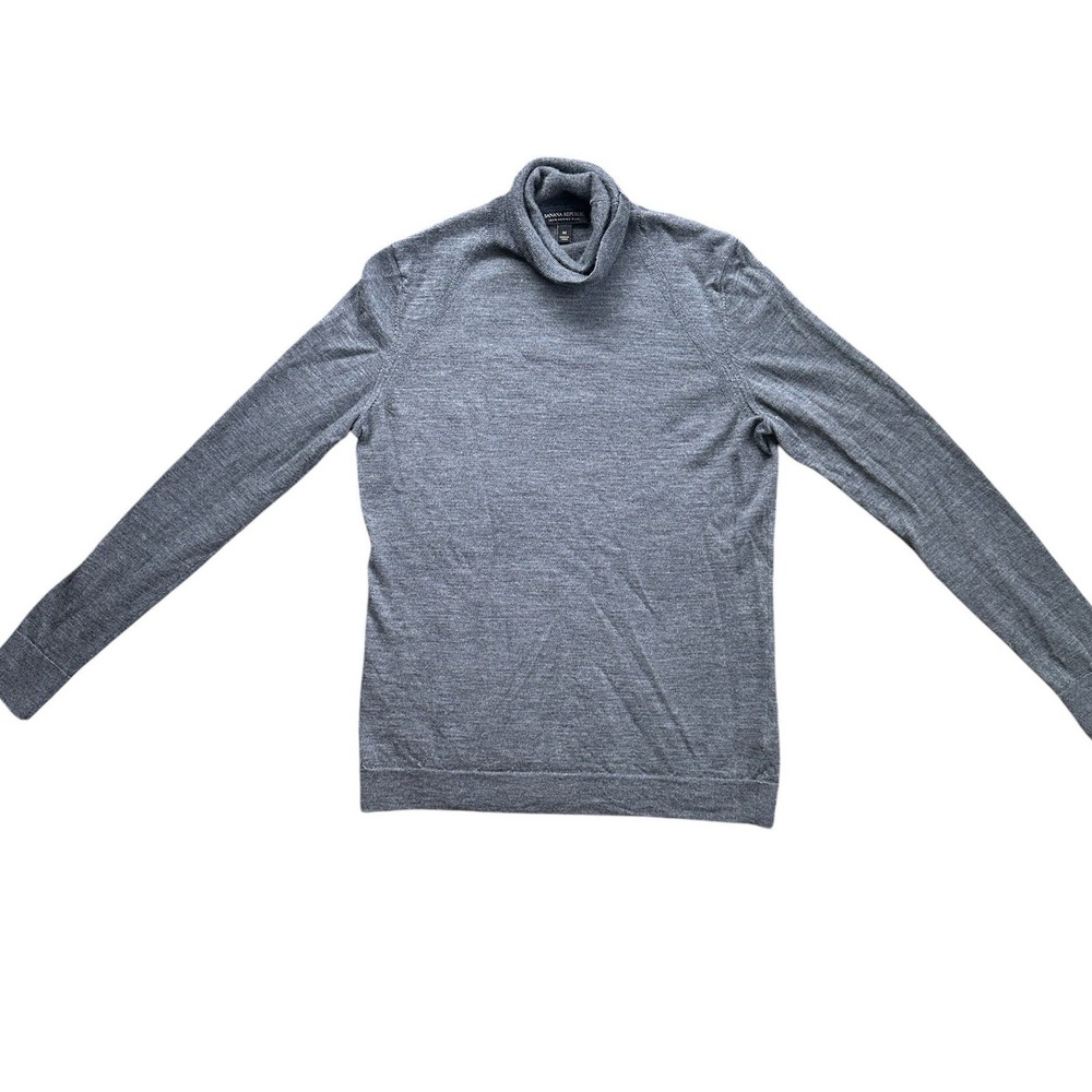 Banana Republic Turtleneck Women M Gray Excellent 100% Merino Wool Sweater